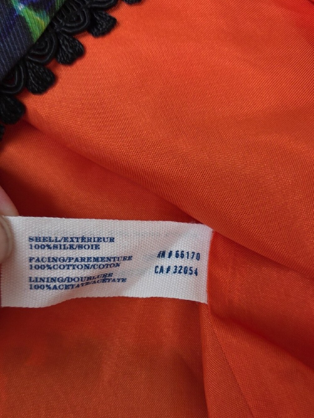 leifsdottir Black Mini Skirt with Bright Orange, Blue, Purple & Green 100% Silk - Picture 6 of 9